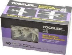 Toggler - #6 to 10 Screw, 5/16" Diam, 1-5/8" Long, 3/8 to 5/8" Thick, Self Drilling Drywall & Hollow Wall Anchor - Thermoplastic Alloy, Use in Drywall - Exact Industrial Supply