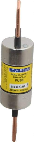 Cooper Bussmann - 250 VAC/VDC, 150 Amp, Time Delay General Purpose Fuse - Bolt-on Mount, 7-1/8" OAL, 100 at DC, 300 at AC (RMS) kA Rating, 1-9/16" Diam - Exact Industrial Supply