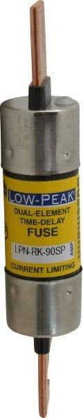 Cooper Bussmann - 250 VAC/VDC, 90 Amp, Time Delay General Purpose Fuse - Bolt-on Mount, 5-7/8" OAL, 100 at DC, 300 at AC (RMS) kA Rating, 1-1/16" Diam - Exact Industrial Supply