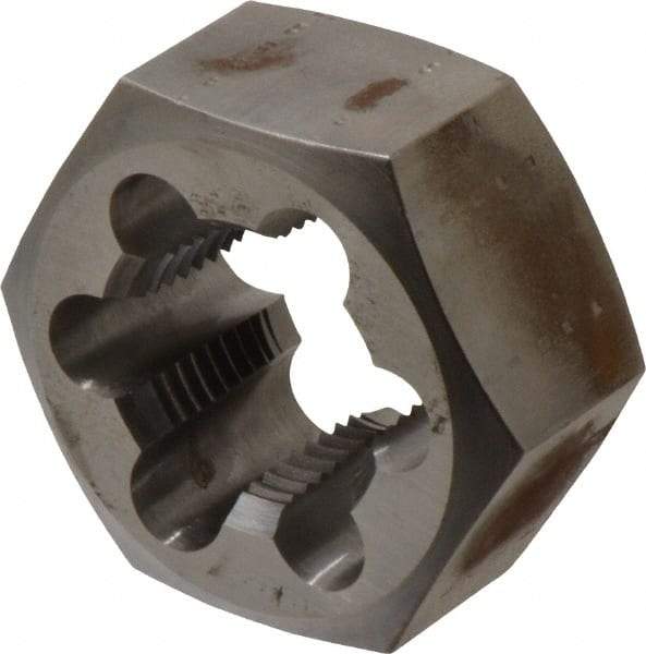Made in USA - 1-1/16 - 12 UNS Thread, 2" Hex, Right Hand Thread, Hex Rethreading Die - Carbon Steel, 1" Thick - Exact Industrial Supply