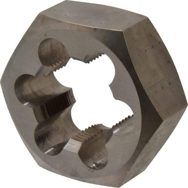 Made in USA - 1-5/16 - 12 UNS Thread, 2-3/8" Hex, Right Hand Thread, Hex Rethreading Die - Carbon Steel, 1" Thick - Exact Industrial Supply