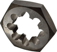 Made in USA - 2-1/2 - 12 UNS Thread, 4-1/2" Hex, Right Hand Thread, Hex Rethreading Die - Carbon Steel, 1" Thick - Exact Industrial Supply