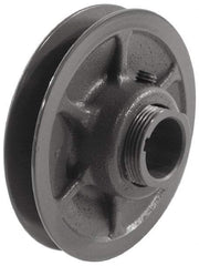 Browning - 3/4" Inside Diam x 3-3/4" Outside Diam, 1 Groove, Variable Pitched Sheave - Belt Sections 3L, 4L, A, 5L & B, 1-7/8" Sheave Thickness, 21/32 to 1-1/32" Face Width - Exact Industrial Supply