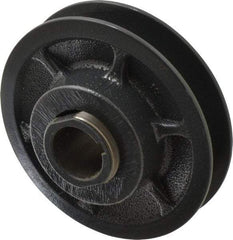 Browning - 7/8" Inside Diam x 3-3/4" Outside Diam, 1 Groove, Variable Pitched Sheave - Belt Sections 3L, 4L, A, 5L & B, 1-7/8" Sheave Thickness, 21/32 to 1-1/32" Face Width - Exact Industrial Supply