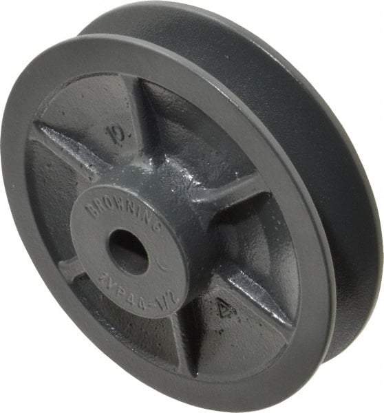 Browning - 1/2" Inside Diam x 4.15" Outside Diam, 1 Groove, Variable Pitched Sheave - Belt Sections 3L, 4L, A, 5L & B, 1-7/8" Sheave Thickness, 21/32 to 1-1/32" Face Width - Exact Industrial Supply
