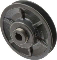 Browning - 5/8" Inside Diam x 4-3/4" Outside Diam, 1 Groove, Variable Pitched Sheave - Belt Sections 3L, 4L, A, 5L & B, 1-15/16" Sheave Thickness, 11/16 to 1-1/16" Face Width - Exact Industrial Supply
