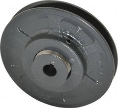 Browning - 5/8" Inside Diam x 5.35" Outside Diam, 1 Groove, Variable Pitched Sheave - Belt Sections 3L, 4L, A, 5L & B, 1-7/8" Sheave Thickness, 11/16 to 1-1/16" Face Width - Exact Industrial Supply