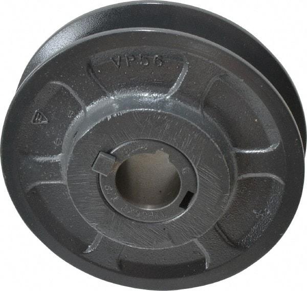 Browning - 1-1/8" Inside Diam x 5.35" Outside Diam, 1 Groove, Variable Pitched Sheave - Belt Sections 3L, 4L, A, 5L & B, 1-7/8" Sheave Thickness, 3/4 to 1-1/8" Face Width - Exact Industrial Supply