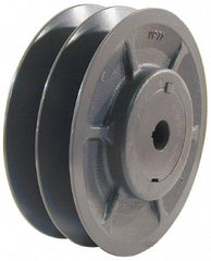 Browning - 5/8" Inside Diam x 3.95" Outside Diam, 2 Groove, Variable Pitched Sheave - Belt Sections 3L, 4L, A, 5L & B, 3" Sheave Thickness, 1-3/8 to 2" Face Width - Exact Industrial Supply