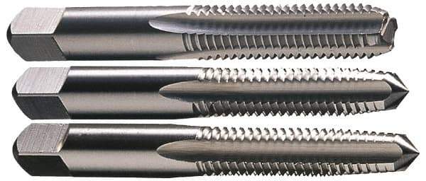 Hertel - 1-14 UNS, 4 Flute, Bottoming, Plug & Taper, Bright Finish, High Speed Steel Tap Set - Right Hand Cut, 5-1/8" OAL, 2-1/2" Thread Length, 3B Class of Fit - Exact Industrial Supply