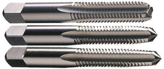 Interstate - M25x1.50 Metric Fine, 4 Flute, Bottoming, Plug & Taper, Bright Finish, High Speed Steel Tap Set - Right Hand Cut, 5-1/8" OAL, 2-1/2" Thread Length - Exact Industrial Supply