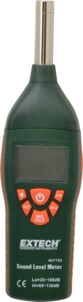 Extech - A and C Frequency Weight, LCD Display Sound Meter - 65 to 130 Decibels - Exact Industrial Supply