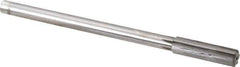 Made in USA - 0.534" Carbide-Tipped 6 Flute Chucking Reamer - Straight Flute, 7/16" Straight Shank, 2" Flute Length, 8" OAL - Exact Industrial Supply