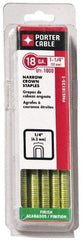 Porter-Cable - 1-1/4" Long x 1/4" Wide, 18 Gauge Narrow Crown Construction Staple - Grade 2 Steel, Galvanized Finish - Exact Industrial Supply