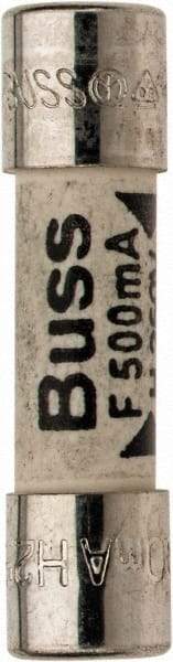 Cooper Bussmann - 250 VAC, 32 VDC, 0.5 Amp, Fast-Acting Miniature Ceramic Fuse - 20mm OAL, 5mm Diam - Exact Industrial Supply