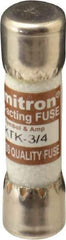 Cooper Bussmann - 600 VAC, 0.75 Amp, Fast-Acting General Purpose Fuse - Fuse Holder Mount, 1-1/2" OAL, 100 at AC kA Rating, 13/32" Diam - Exact Industrial Supply