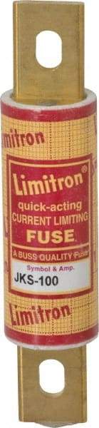 Cooper Bussmann - 600 VAC, 100 Amp, Fast-Acting General Purpose Fuse - Bolt-on Mount, 4-5/8" OAL, 200 (RMS) kA Rating, 1-1/8" Diam - Exact Industrial Supply