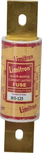 Cooper Bussmann - 600 VAC, 125 Amp, Fast-Acting General Purpose Fuse - Bolt-on Mount, 5-3/4" OAL, 200 (RMS) kA Rating, 1-5/8" Diam - Exact Industrial Supply