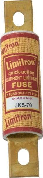 Cooper Bussmann - 600 VAC, 70 Amp, Fast-Acting General Purpose Fuse - Bolt-on Mount, 4-5/8" OAL, 200 (RMS) kA Rating, 1-1/8" Diam - Exact Industrial Supply