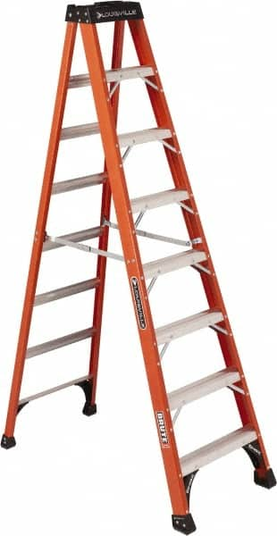 Louisville - 5 Steps, 10' High, Type IAA Rating, Fiberglass Step Ladder - Exact Industrial Supply