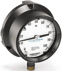 Ashcroft - 6" Dial, 1/4 Thread, 0-1,000 Scale Range, Pressure Gauge - Lower Connection Mount, Accurate to 0.5% of Scale - Exact Industrial Supply