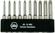 10 Piece - T6; T7; T8; T9; T10; T15; T20; T25; T27; T30 - Torx Aling Power Bit Belt Pack Set with Holder - Exact Industrial Supply