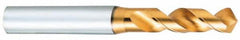 Screw Machine Length Drill Bit: 1.2205″ Dia, 120 °, Vanadium High Speed Steel TiN Finish, Right Hand Cut, Spiral Flute, Straight-Cylindrical Shank, Series 1100