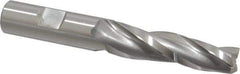 OSG - 2° Taper Angle per Side, 1/2" Small End Diam, 2-1/4" LOC, Cobalt 3 Flute Tapered Square End Mill - 4-3/8" OAL, 5/8" Shank Diam, Spiral Flute, 25° Helix - Exact Industrial Supply