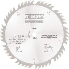 DeWALT - 10" Diam, 5/8" Arbor Hole Diam, 50 Tooth Wet & Dry Cut Saw Blade - Tungsten Carbide-Tipped, Standard Round Arbor - Exact Industrial Supply