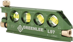 Greenlee - 1 Beam 240' Max Range Mini Magnet Laser Level - Red Beam, 1/4" at 100' Accuracy, 5-1/16" Long x 3/4" Wide x 1-13/16" High, Battery Included - Exact Industrial Supply