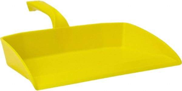 Vikan - 12-1/2" Wide Handheld Dustpan - Plastic Body, 4-1/2" Handle, Yellow - Exact Industrial Supply