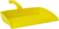 Vikan - 12-1/2" Wide Handheld Dustpan - Plastic Body, 4-1/2" Handle, Yellow - Exact Industrial Supply