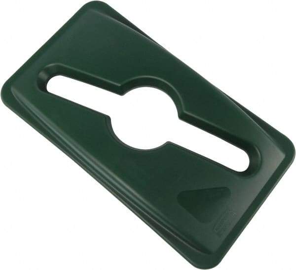 Rubbermaid - Rectangle Lid for Use with Rectangular Recycle Containers - Green, For Slim Jim Trash Cans - Exact Industrial Supply