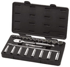 GearWrench - 23 Piece 1/2" Drive Deep Well Socket Set - 6, 12 Points, 1/2" to 15/16" Range, Inch Measurement Standard - Exact Industrial Supply