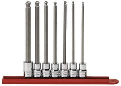 GearWrench - 7 Piece 3/8" Drive Inch Ball Hex Bit Socket Set - 1/8 to 3/8" Hex - Exact Industrial Supply