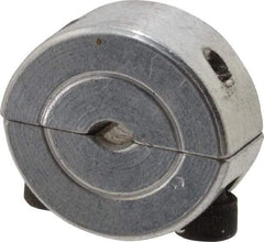 Climax Metal Products - 1/8" Bore, Aluminum, Two Piece Two Piece Split Shaft Collar - 11/16" Outside Diam, 5/16" Wide - Exact Industrial Supply