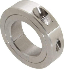 Climax Metal Products - 1-5/16" Bore, Stainless Steel, Two Piece Two Piece Split Shaft Collar - 2-1/4" Outside Diam, 9/16" Wide - Exact Industrial Supply