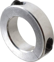 Climax Metal Products - 1-11/16" Bore, Aluminum, Two Piece Two Piece Split Shaft Collar - 2-3/4" Outside Diam, 11/16" Wide - Exact Industrial Supply