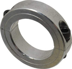 Climax Metal Products - 1-7/8" Bore, Aluminum, Two Piece Two Piece Split Shaft Collar - 2-7/8" Outside Diam, 11/16" Wide - Exact Industrial Supply