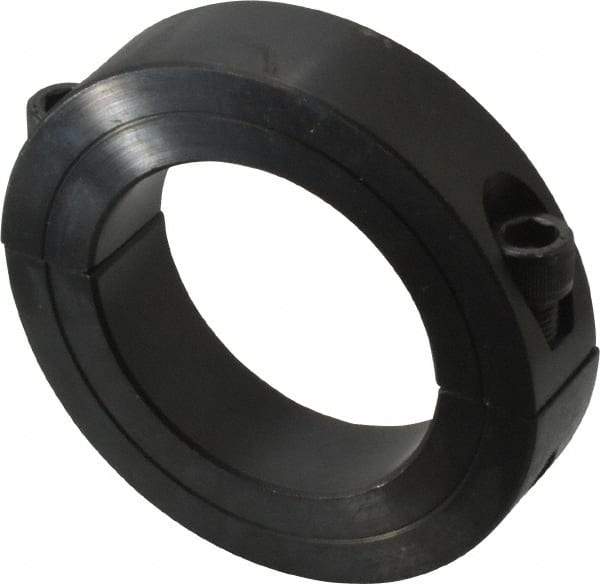 Climax Metal Products - 2-1/16" Bore, Steel, Two Piece Two Piece Split Shaft Collar - 3-1/4" Outside Diam, 3/4" Wide - Exact Industrial Supply