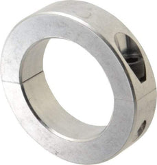 Climax Metal Products - 2-1/2" Bore, Aluminum, Two Piece Two Piece Split Shaft Collar - 3-3/4" Outside Diam, 7/8" Wide - Exact Industrial Supply