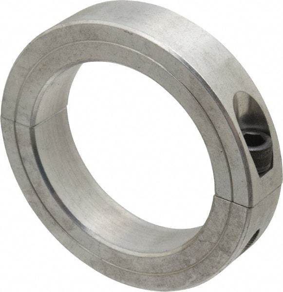 Climax Metal Products - 3" Bore, Aluminum, Two Piece Two Piece Split Shaft Collar - 4-1/4" Outside Diam, 7/8" Wide - Exact Industrial Supply