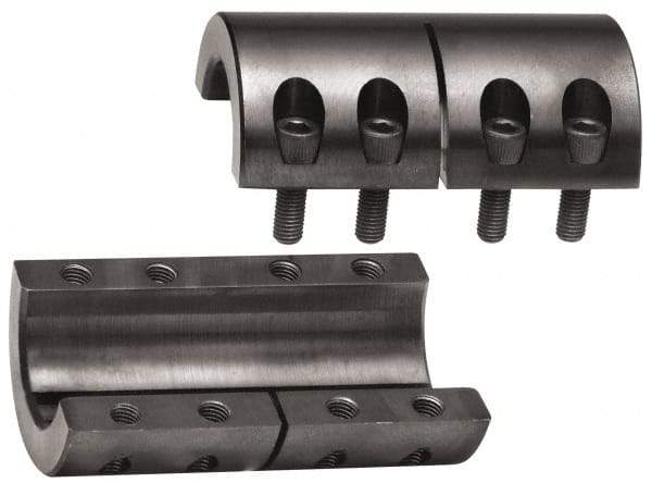 Climax Metal Products - 3/4" Inside x 1-1/2" Outside Diam, Two Piece Rigid Coupling without Keyway - 2-1/4" Long - Exact Industrial Supply