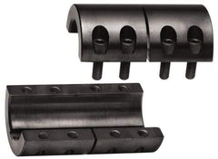 Climax Metal Products - 3/8" Inside x 7/8" Outside Diam, Two Piece Rigid Coupling with Keyway - 1-3/8" Long x 3/32" Keyway Width x 3/64" Keyway Depth - Exact Industrial Supply
