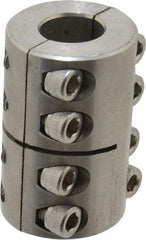 Climax Metal Products - 3/4" Inside x 1-1/2" Outside Diam, Two Piece Rigid Coupling without Keyway - 2-1/4" Long - Exact Industrial Supply