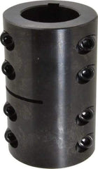 Climax Metal Products - 1-1/4" Inside x 2-1/16" Outside Diam, Two Piece Rigid Coupling with Keyway - 3-1/4" Long x 1/4" Keyway Width x 1/8" Keyway Depth - Exact Industrial Supply