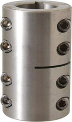 Climax Metal Products - 1-1/4" Inside x 2-1/16" Outside Diam, Two Piece Rigid Coupling with Keyway - 3-1/4" Long x 1/4" Keyway Width x 1/8" Keyway Depth - Exact Industrial Supply