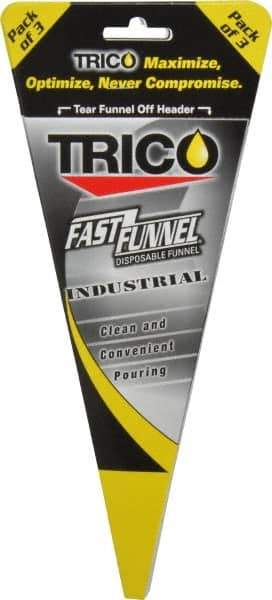 Trico - 32 oz Capacity Heavy-Grade Paper Funnel - 3/4" Tip OD, Yellow, Black, Red & White - Exact Industrial Supply