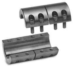 Climax Metal Products - 15mm Inside x 34mm Outside Diam, Metric Two Piece Clamping Rigid Coupling with Keyway - 50mm Long x 5mm Keyway Width x 2.3mm Keyway Depth - Exact Industrial Supply