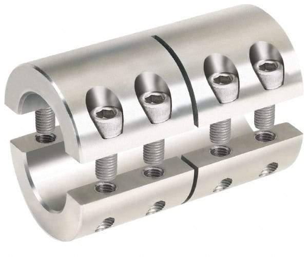 Climax Metal Products - 10mm Inside x 29mm Outside Diam, Metric Two-Piece Clamping Rigid Coupling - 45mm Long - Exact Industrial Supply